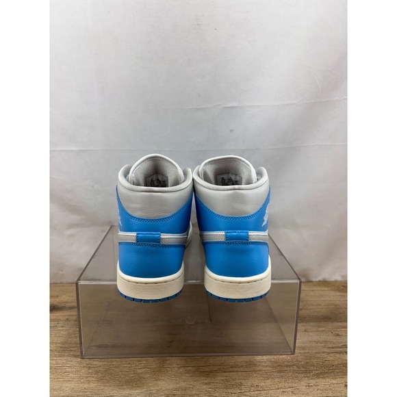 Nike Air Jordan 1 Mid UNC White Blue Silver Sneakers Women's Size 10 - Picture 4 of 10